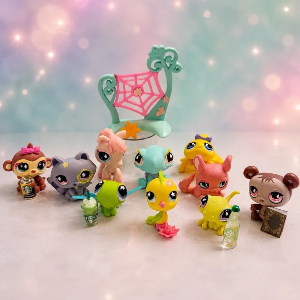 2007 LPS Littlest Pet Shop G2 Pack of 10 Pets 592-601 Original Accessories Gen 2